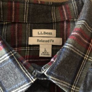 LL Bean scotch plaid flannel shirt